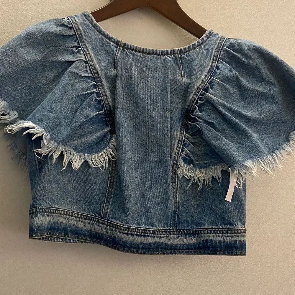 NWT AKIRA Blue Denim Crop Top Large